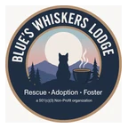 Blue's Whiskers Lodge/Cat Cafe logo
