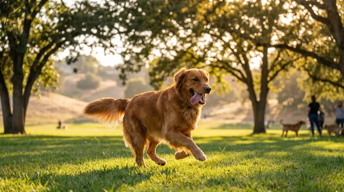 A happy Australian shepherd dog smiles outdoors, representing the longer average lifespan of spayed and neutered dogs compared to intact animals